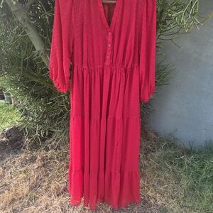Elegant Red Maxi Dress